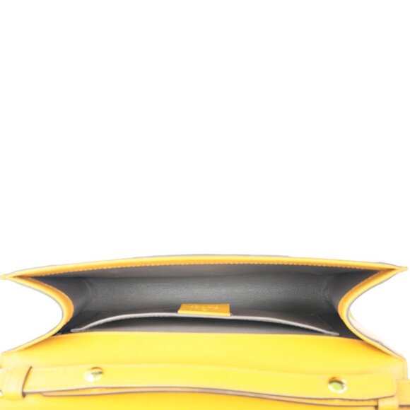 Gucci Zumi Flap Smooth Leather Shoulder Bag Yellow 572375 - Picture 12 of 16